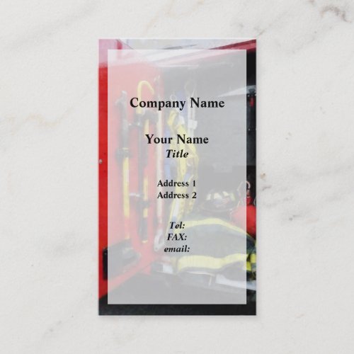 Fire Fighting Equipment Overlay Business Card Template
