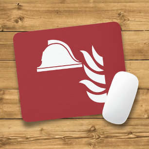 Fire Fighting Helmet Safety Sign Mouse Pad