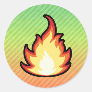 Fire Flame design Classic Round Sticker