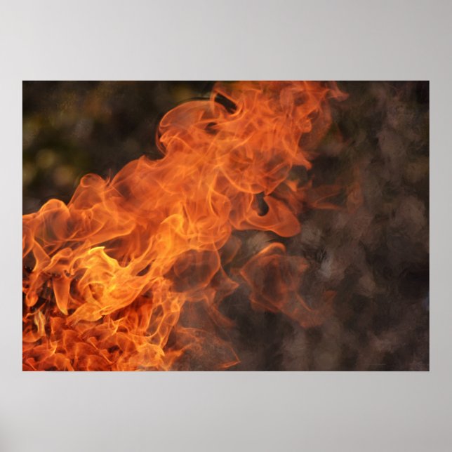 Fire Flame Heat Photographic Art Print Poster (Front)