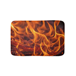 Fire flame macro bath mat