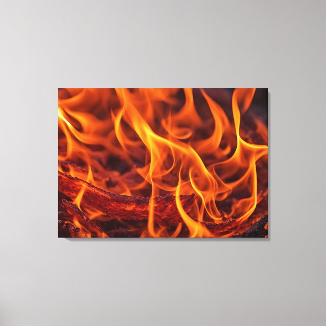 Fire flame macro  canvas print (Front)