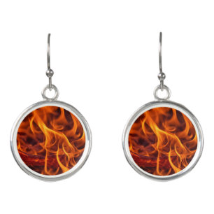 Fire flame macro earrings