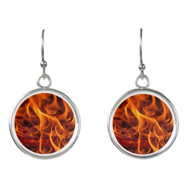 Fire flame macro  earrings (Front)
