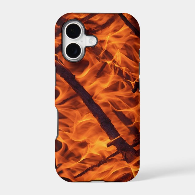 Fire flame macro  in fireplace iphone case (Back)