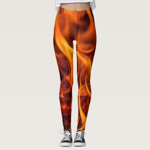 Fire flame macro leggings
