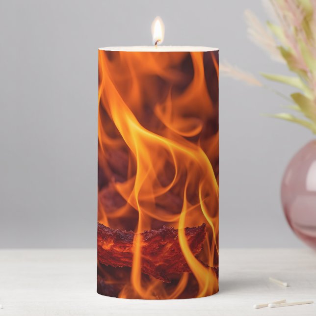 Fire flame macro  pillar candle (In Situ)