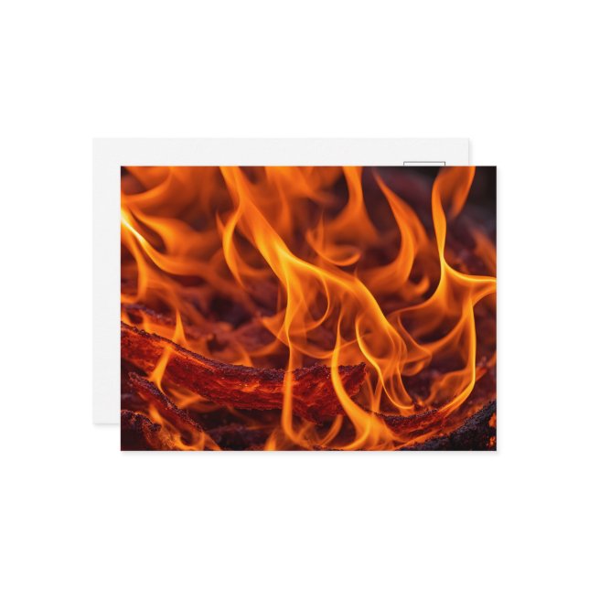 Fire flame macro  postcard (Front/Back In Situ)