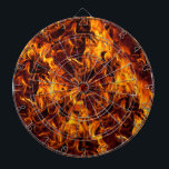Fire / Flame Pattern Background Dartboard With Darts<br><div class="desc">* HOT, HOT , HOT! Red hot, orange and yellow flaming hot fire pattern covers this product! * Designed for play room or man cave. Great for rainy day indoor activities. Check out the customization options. * Regulation size board Dimensions: 18"diameter, 1"h Includes 6 brass darts ~~ custom dart board...</div>