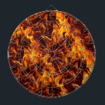 Fire / Flame Pattern Background Dartboard With Darts<br><div class="desc">* HOT, HOT , HOT! Red hot, orange and yellow flaming hot fire pattern covers this product! * Designed for play room or man cave. Great for rainy day indoor activities. Check out the customization options. * Regulation size board Dimensions: 18"diameter, 1"h Includes 6 brass darts ~~ custom dart board...</div>