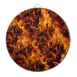 Fire / Flame Pattern Background Dartboard With Darts
