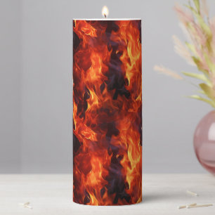 Fire Flame Pattern Pillar Candle