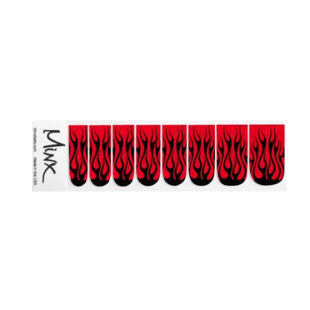 Fire Flame Red Black Minx Nail Art