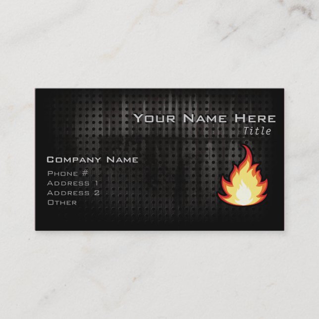 Fire Flame; Rugged Business Card (Front)