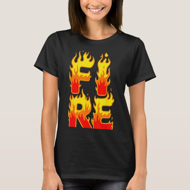 Fire Flame Shirt Adult Kids Men Women Fire And Ice (Front)