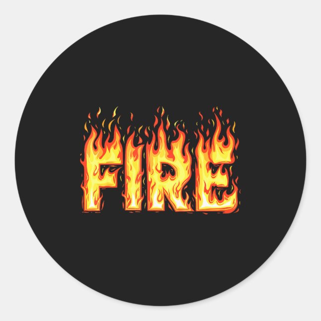 Fire Flame Shirt Adult Kids Men Women Fire And Ice Classic Round Sticker (Front)