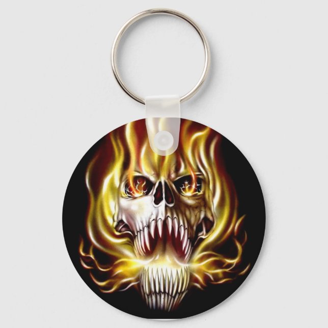 fire-flame-skull-evil keychain (Front)