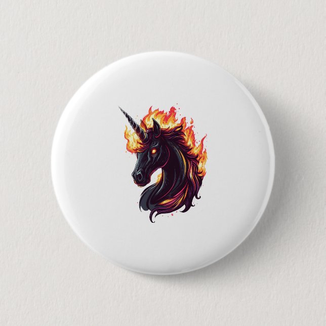 Fire & Flame Unicorn (1) Button (Front)