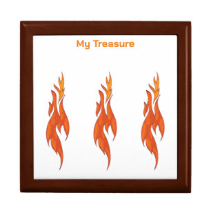 Fire Flame Wooden Jewelry Keepsake Unforgettable Gift Box
