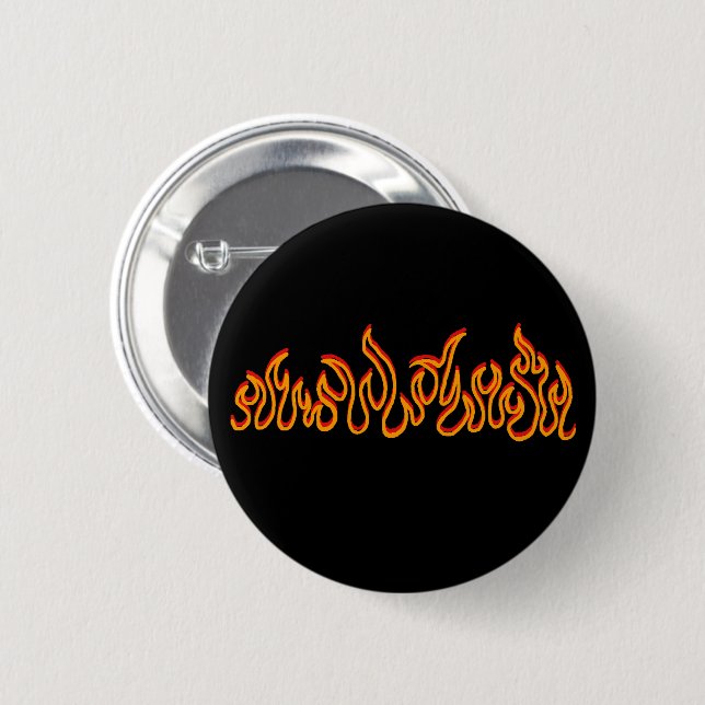 Fire Flames Blaze Outline Button (Front & Back)