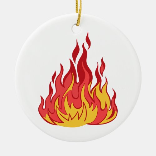 Fire Flames Ceramic Ornament