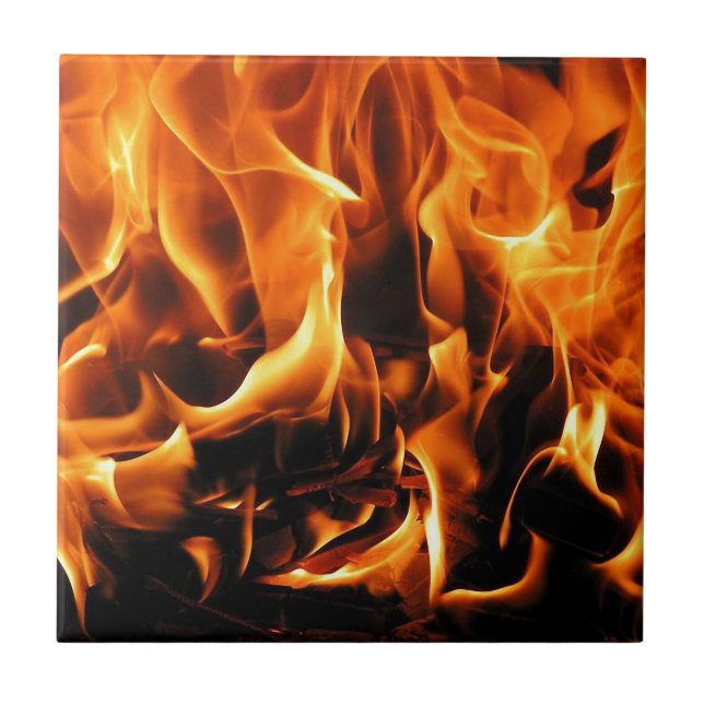 Fire, flames ceramic tile (Front)