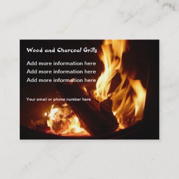 Fire Flames Firepit Grills Business Cards by TrailsThroughNature at Zazzle