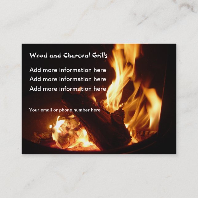 Fire flames firepit grills Business Cards (Front)