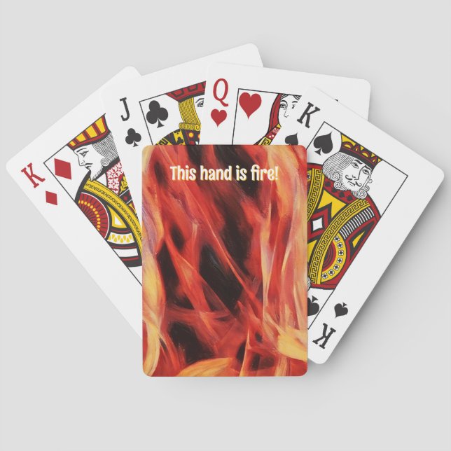 Fire Flames Hot Hand Poker Game Night Cards (Back)