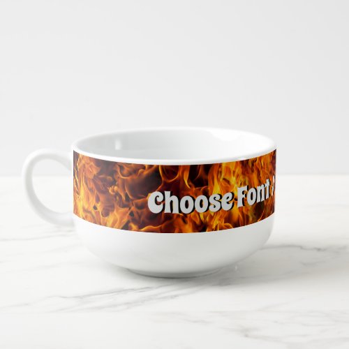 Fire Flames Illustration Soup Mug