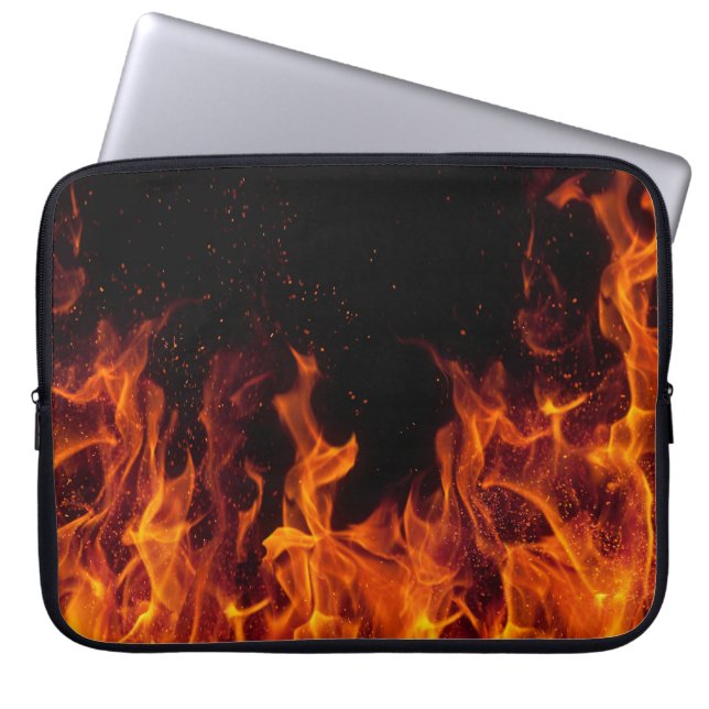 Fire Flames Laptop Sleeve (Front)