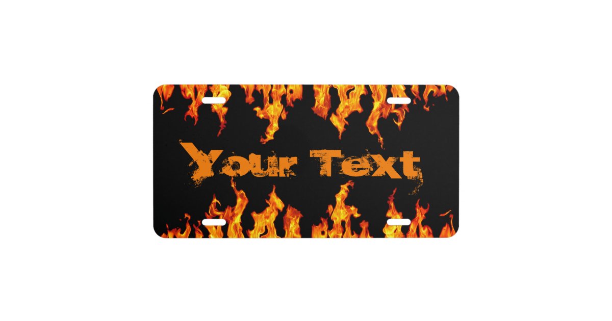 Fire Flames License Plate Zazzle