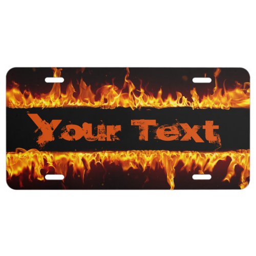Fire Flames License Plate