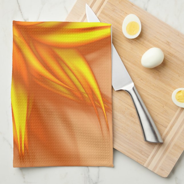 Fire Flower Fractal Art 2 Kitchen Towel (Quarter Fold)