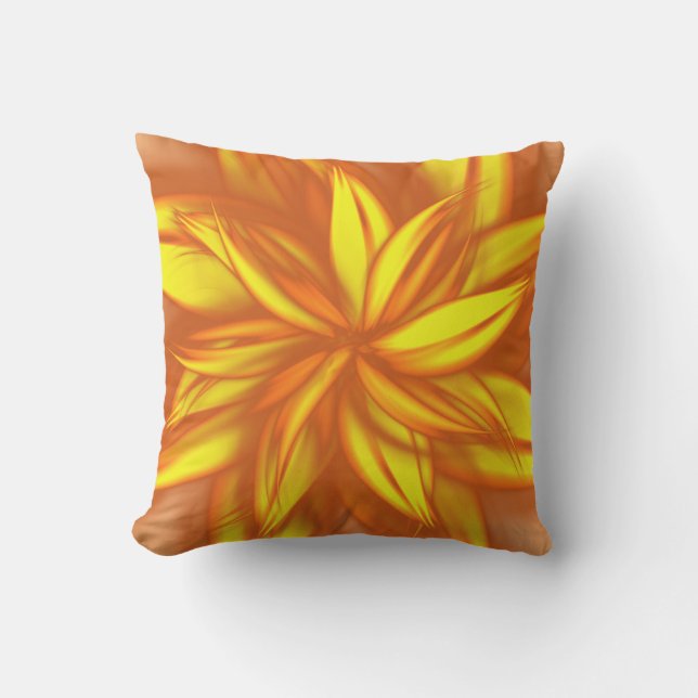 Fire Flower Fractal Art 2 Outdoor Pillow (Front)