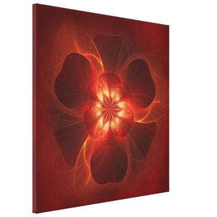 Fire Flower Fractal Art Canvas Print