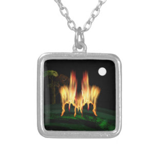 Fire Fly Silver Plated Necklace