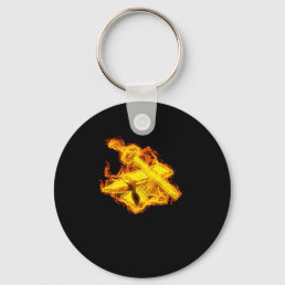 Fire Forging Flames Forge Hammer Keychain