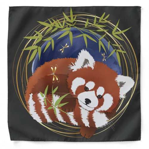 FIRE FOX red panda Furoshiki gift wrap _ bandana