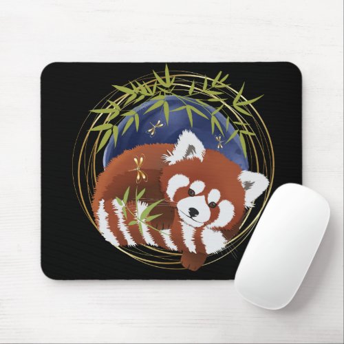 FIRE FOX red panda  mousepad