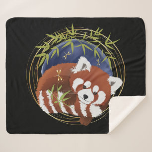 FIRE FOX red panda Sherpa blanket 3 sizes