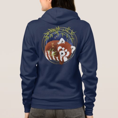 FIRE FOX red panda  zip hoodie BACK and FRONT art