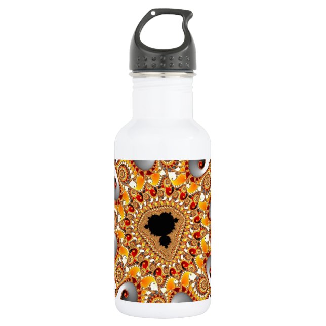 Fire fractal water bottle (Front)