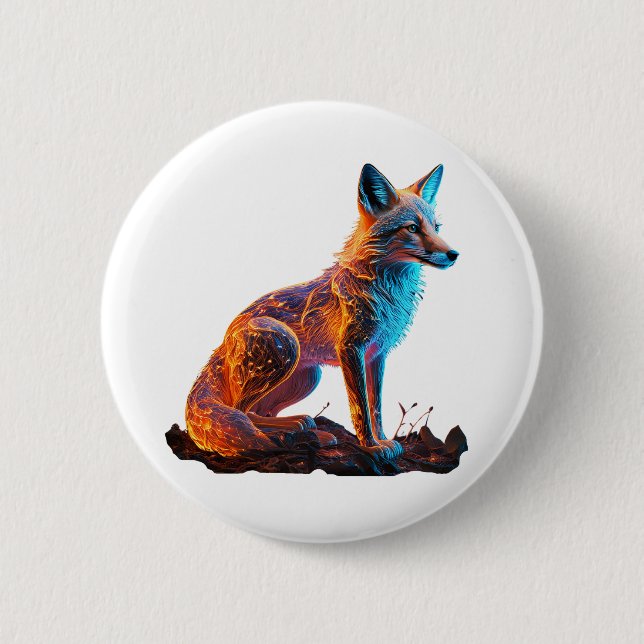Fire Frost Fox Button (Front)