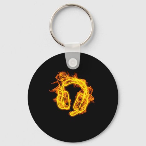 Fire Gamer Gaming Headset Computer Keychain
