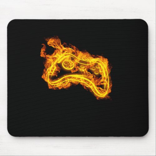 Fire Gaming Flames Console Retro Mouse Pad