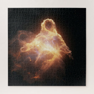 Fire Glowing Spirit in Mystical Unknown Darkness Jigsaw Puzzle