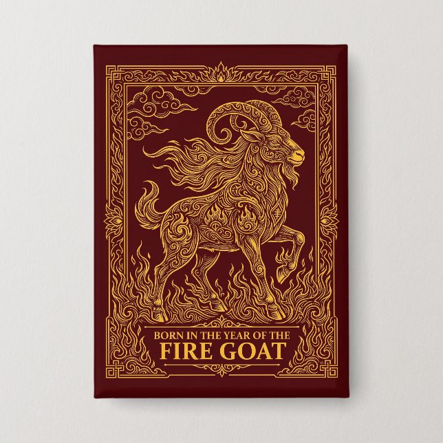 Fire Goat 2027 Birthday Button  (Front)