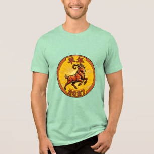 Fire Goat 2027 Lunar New Year Chinese Tri-Blend Shirt