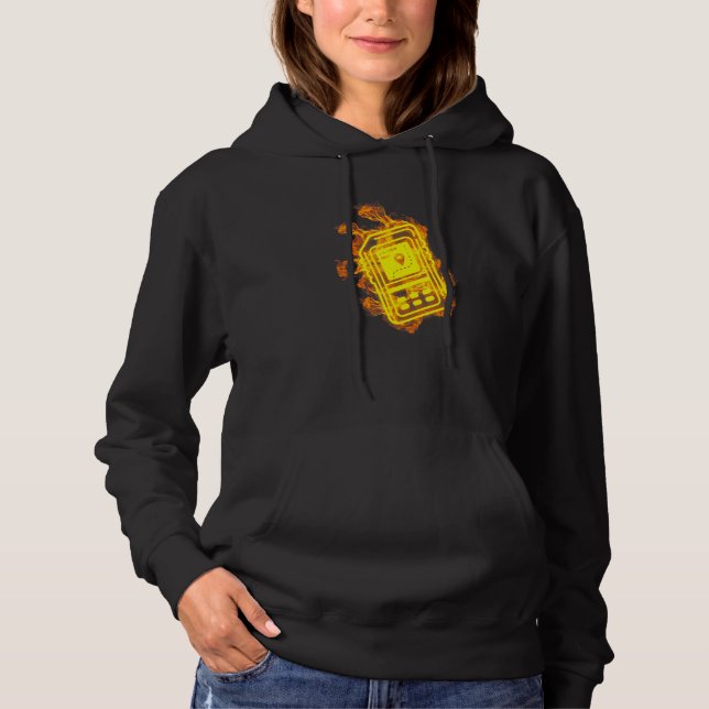 Fire Gps Tracker Flames Geocaching Geocacher Hoodie (Front)
